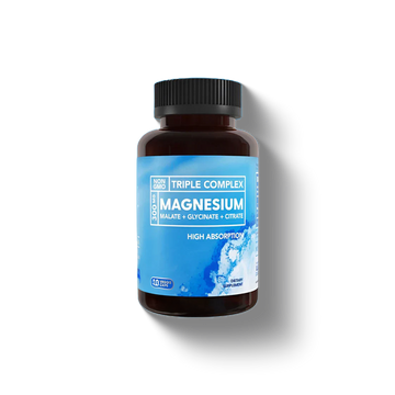 Triple Magnesium Complex | 300mg of Magnesium Glycinate, Malate, & Citrate for Muscles, Nerves, & Energy | High Absorption | Vegan, Non-GMO | 90 Capsules